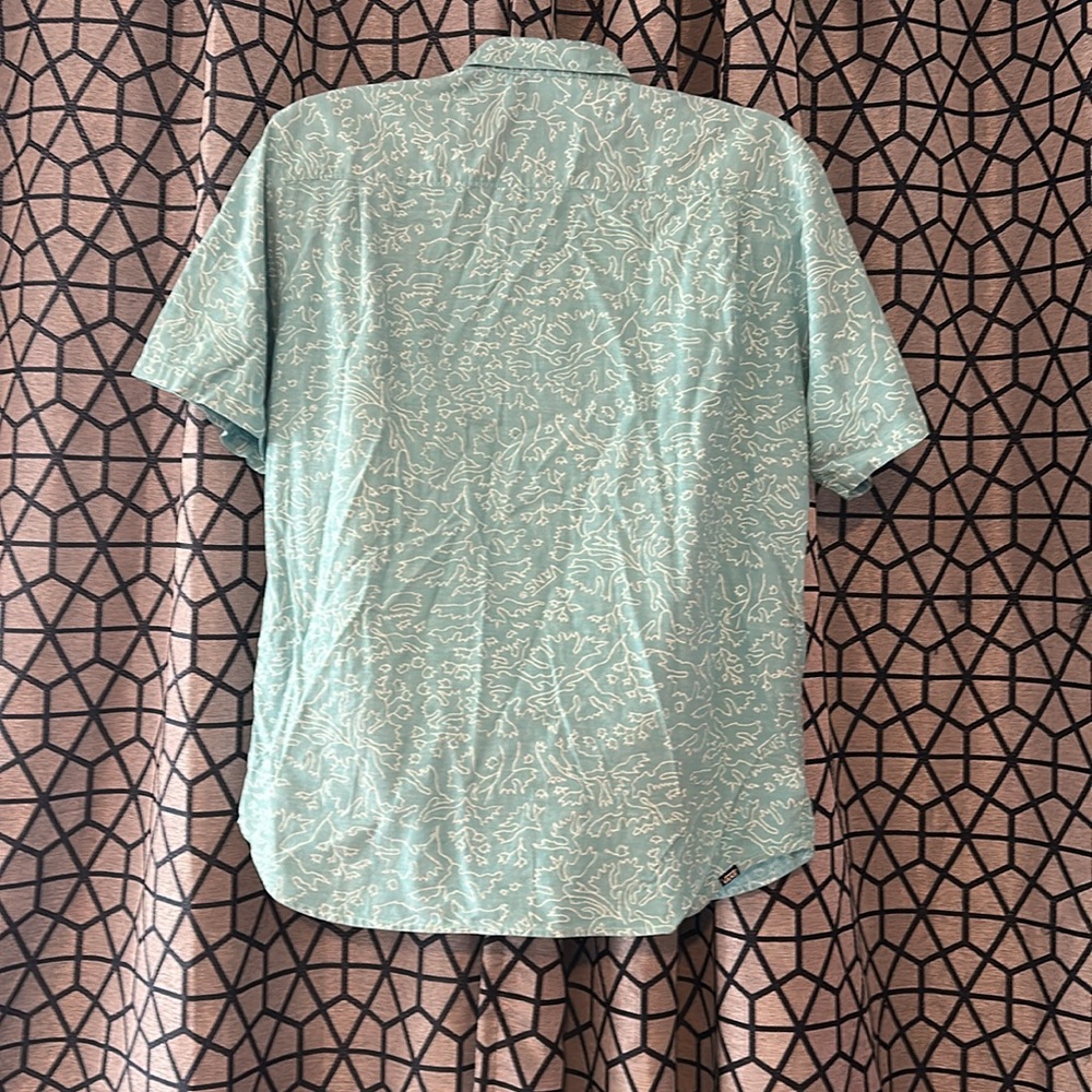Vans Teal Patterned Casual Button Down Shirt - Picture 4 of 7